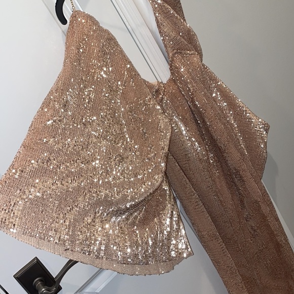 Jessica Bara rose gold gown - Picture 5 of 7